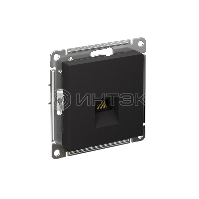 Розетка компьютерная 1-м AtlasDesign RJ45 кат.5E механизм карбон  Systeme Electric ATN001083 изображение, фото