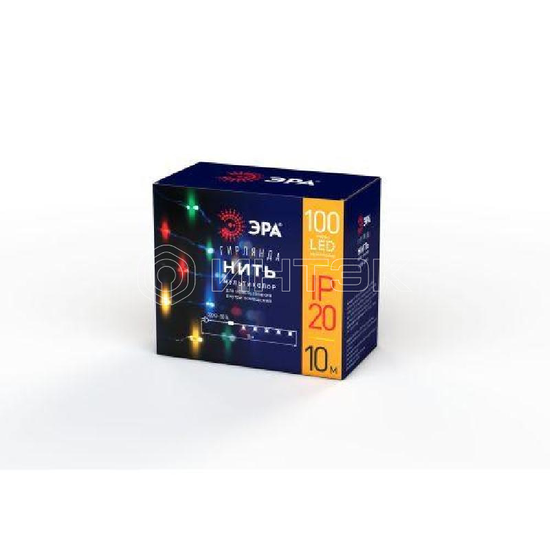 Гирлянда светодиодная "Нить" 10м 100LED 220В IP20 мультиколор ЭРА Б0047965 изображение, фото