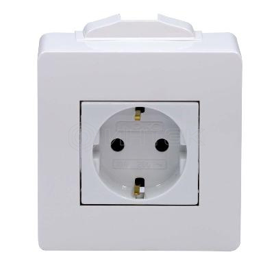 Коробка 1-м ОП PDD-N60 16А IP00 с заземл. с силовой роз. BRAVA 2мод. бел. DKC 10482 изображение, фото