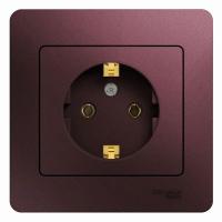 Розетка 1-м СП Glossa 16А IP20 250В с заземл. в сборе баклажан. Systeme Electric GSL001142 изображение, фото