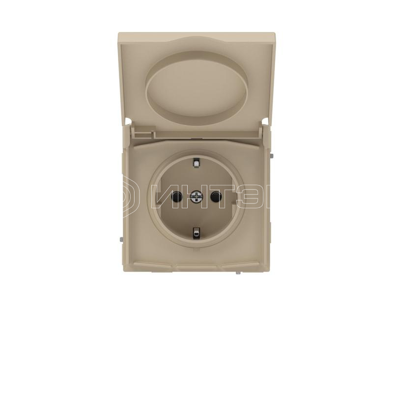 Розетка силовая KANT IP44 2P+E защ. шторки с крышкой ванильн. марципан DKC 7015013 изображение, фото