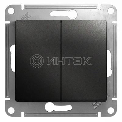 Выключатель 2-кл. СП Glossa 10А IP20 (сх. 5) 10AX механизм антрацит  Systeme Electric GSL000751 изображение, фото