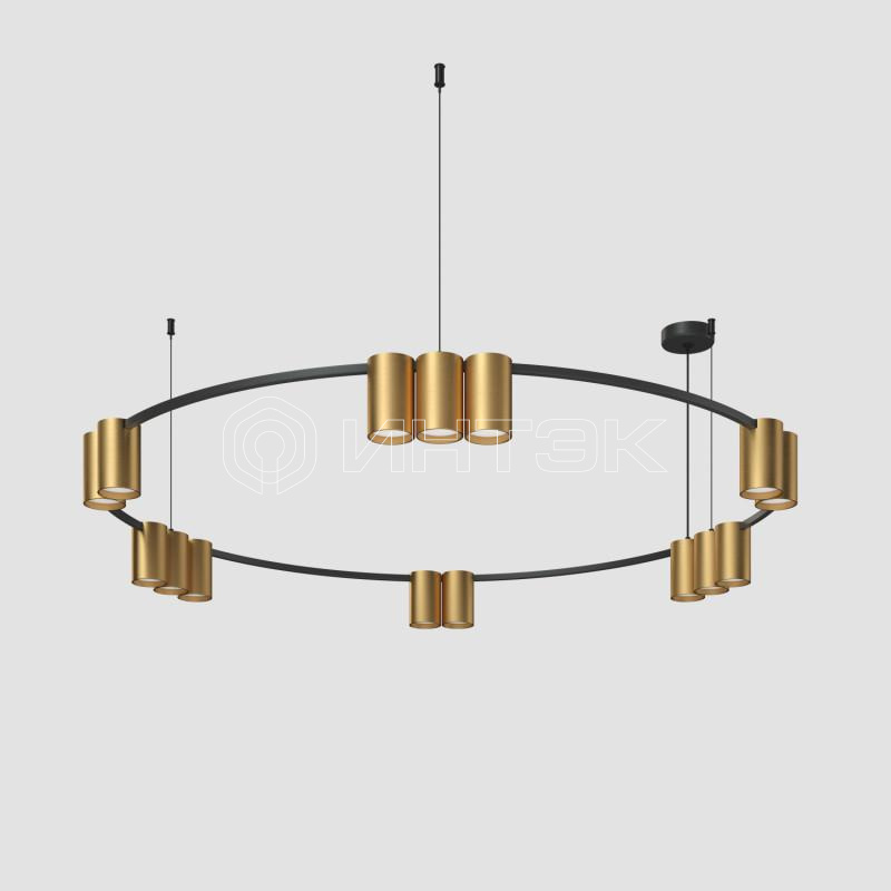 Светильник ORBIT 15Вт 15xGU10 IP20 LED подвесной алюм. черн.+сатинированное зол. DENKIRS 764327 изображение, фото