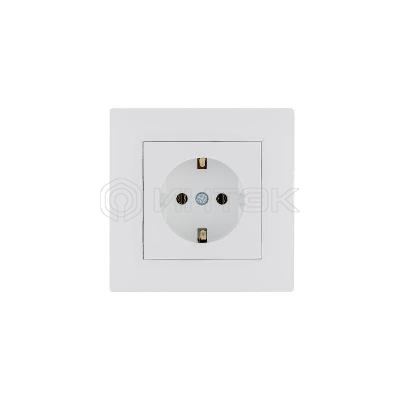 Розетка 1-м керамика Karea RIZZ с заземл. бел. Makel 88001008 изображение, фото