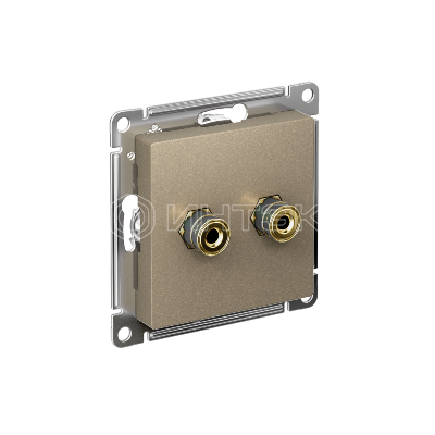 Розетка аудио 2-м AtlasDesign шампань Systeme Electric ATN000587 изображение, фото