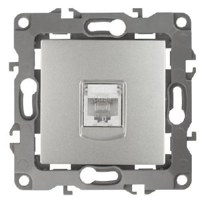 Розетка компьютерная Эра12 12-3107-03 RJ45 алюм. Эра Б0014725 изображение, фото