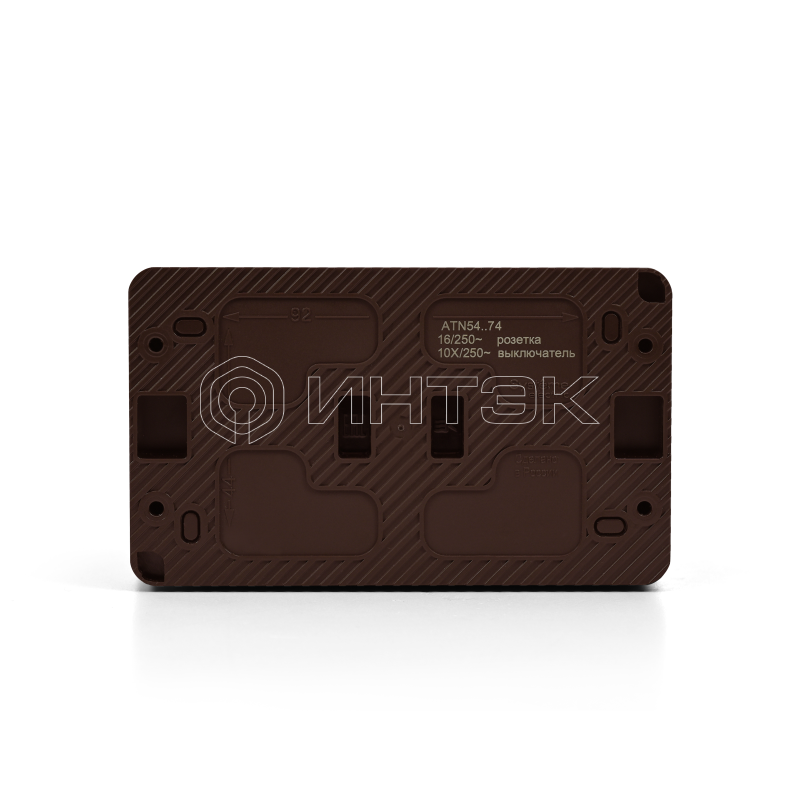 Блок ОП AtlasDesign PROFI IP54 (розетка 1-м 16А заземл. защ. шторки + 2-кл. выключатель 10А) корич. Systeme Electric ATN546074 изображение, фото