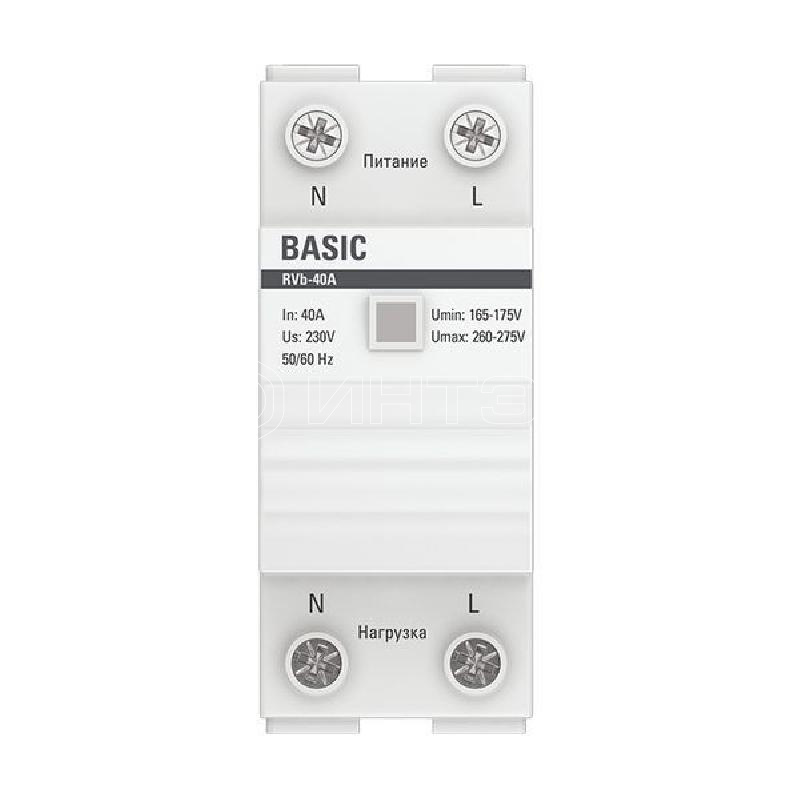 Реле напряжения RVb-40A (сквозное подкл.) Basic EKF rvb-40a изображение, фото