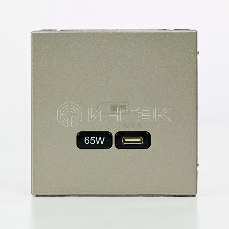Розетка USB ArtGallery тип C 65Вт QC PD высокоскор. ЗУ механизм шампань Systeme Electric GAL000527 изображение, фото