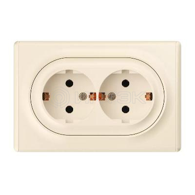 Розетка 2-м СП Florence 16А IP20 с заземл. винт. клеммы беж. 1E10401301 OneKeyElectro 2172790 изображение, фото