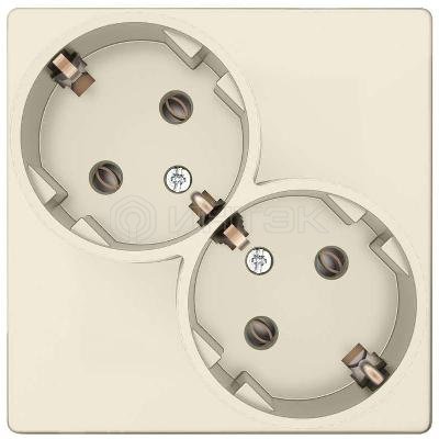 Розетка 2-м СП Simon 24 16А IP20 2х2P+E Schuko без защ. шторок механизм сл. кость Simon 2450459-031 изображение, фото
