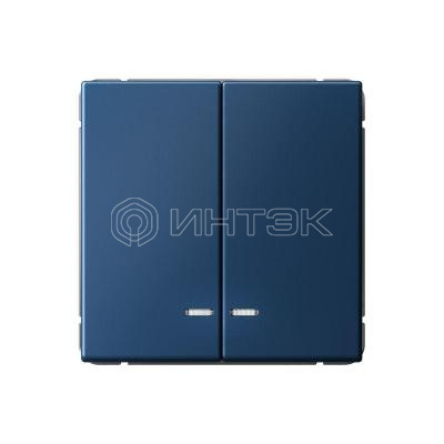 Выключатель 2-кл. ArtGallery (сх. 5а) 10AX с подсветкой механизм аквамарин  Systeme Electric GAL001153 изображение, фото