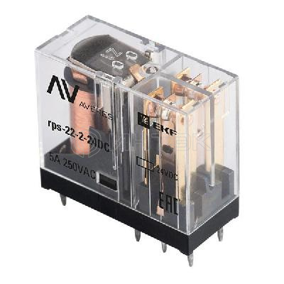 Реле промежуточное РП slim 22/2 5А 24В DC AVERES EKF rps-22-2-24DC изображение, фото