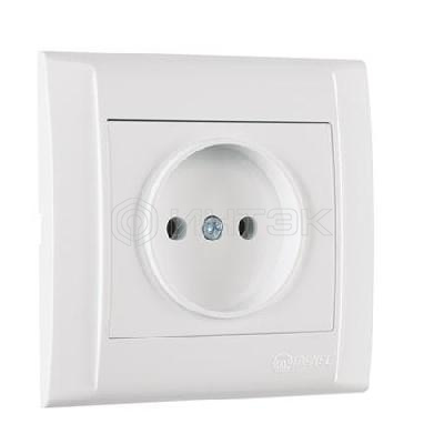 Розетка 1-м СП Defne 16А IP20 без заземл. керамика бел. Makel 42001002 изображение, фото