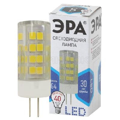 Лампа светодиодная JC-5w-220V-corn ceramics-840-G4 400лм ЭРА Б0027858 изображение, фото