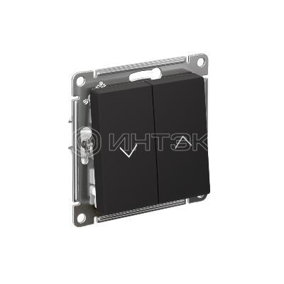 Выключатель 2-кл. AtlasDesign для жалюзи 2х сх.4 10А мех. карбон Systeme Electric ATN001019 изображение, фото