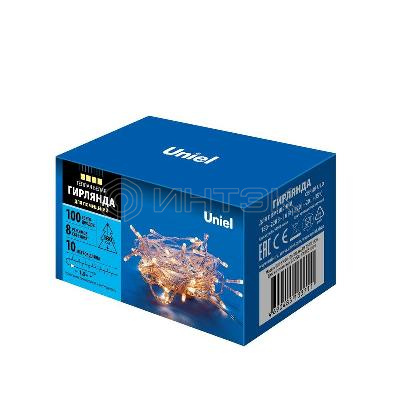 Гирлянда LED ULD-S1000-100/DTA WARM WHITE IP20 10м 100 диодов тепл. бел. свет провод прозр. Uniel UL-00007200 изображение, фото