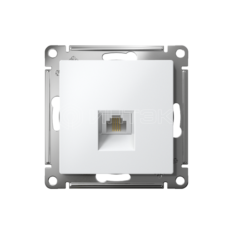 Розетка телефонная 1-м СП AtlasDesign RJ11 механизм бел.  Systeme Electric ATN000181 изображение, фото