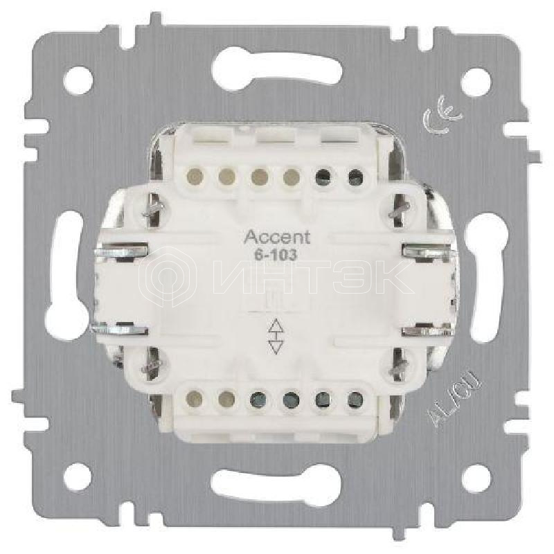 Выключатель 1-кл. СП Accent 6-101-01 10А IP20 250В AL/CU бел. Intro Б0063469 изображение, фото
