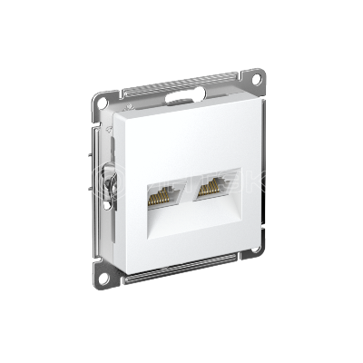 Розетка компьютерная 2-м AtlasDesign RJ45+RJ45 кат.5E механизм лотос Systeme Electric ATN001385 изображение, фото