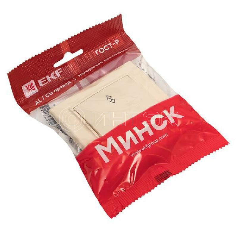 Переключатель проходной 1-кл. СП Минск 10А IP20 беж. EKF ERV10-025-20 изображение, фото