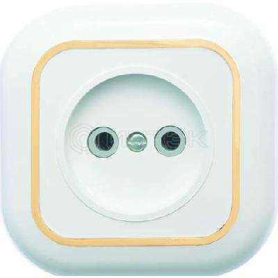 Розетка 1-м СП Валентина РС10-153 10А IP20 бел./зол. Кунцево 7652 изображение, фото