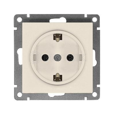 Розетка 1-м СП Афина 16А IP20 с заземл. механизм сл. кость (ivory) Universal A0028-I изображение, фото