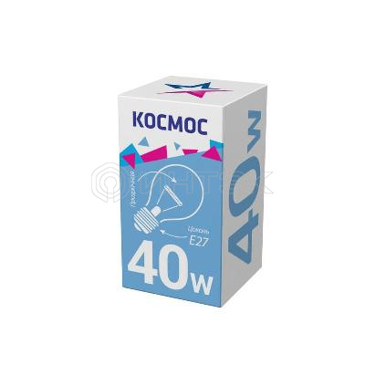 Лампа накаливания 40Вт A50/A55 прозрачная E27 230В КОСМОС LKsmSt55CL40E27v2 изображение, фото