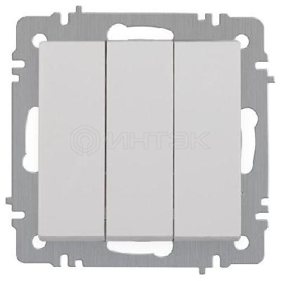 Выключатель 3-кл. СП Accent 6-106-01 10А IP20 250В AL/CU бел. Intro Б0063531 изображение, фото