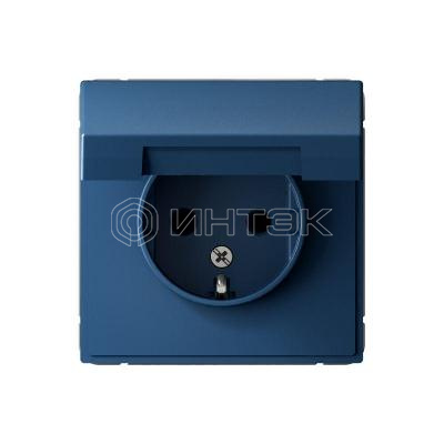 Розетка ArtGallery 16А IP20 с заземл. защ. шторки с крышкой механизм аквамарин  Systeme Electric GAL001146 изображение, фото