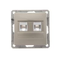 Розетка компьютерная 2-м СП W59 RJ45 кат.5E механизм шампань Systeme Electric RSI-251KK5E-4-86 изображение, фото