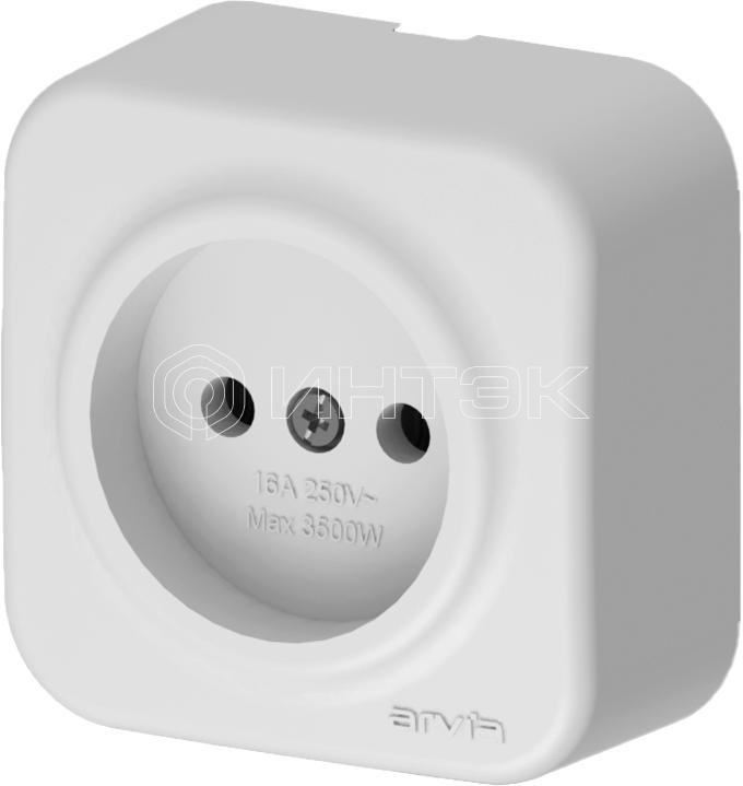 Розетка 1-м СП ARIA 16А IP20 без заземл. бел. ARVIA 25 01 1000 215 изображение, фото
