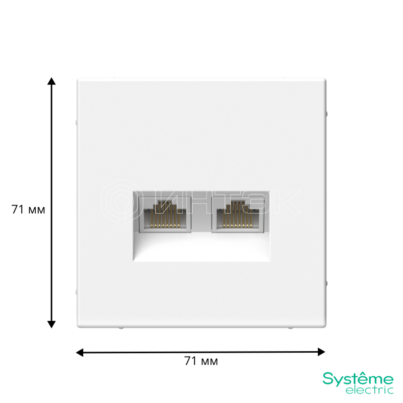 Розетка компьютерная 2-м ArtGallery 2хRJ45 кат.6A механизм бел. Systeme Electric GAL000188 изображение, фото