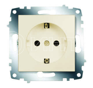 Розетка 1-м СП 1мод. Cosmo 16А IP20 с заземл. механизм крем. ABB 619-010300-217 изображение, фото