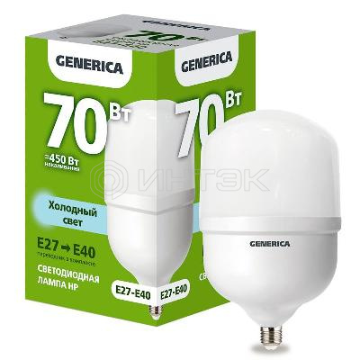 Лампа светодиодная HP 70Вт 6500К E27-E40 230В GENERICA LL-HP-70-230-65-E27-E40-G изображение, фото