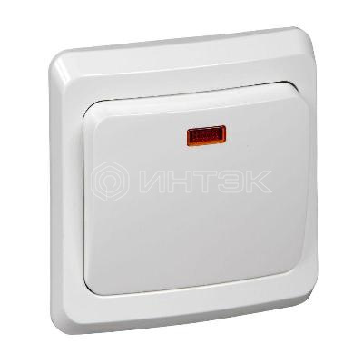 Выключатель 1-кл. СП Этюд 10А IP20 с подсветкой бел.  Systeme Electric BC10-005B изображение, фото
