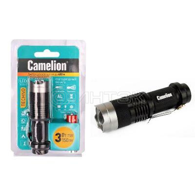 Фонарь LED5135 (LED XPE ZOOM 3 реж 1хLR6 алюм. блистер черн.) Camelion 12915 изображение, фото