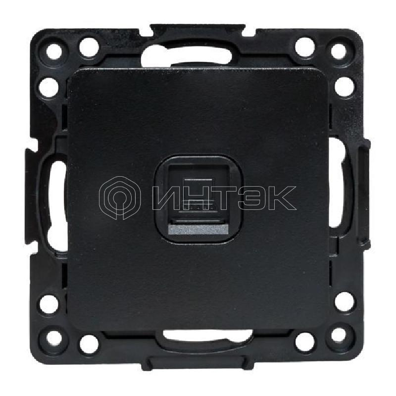 Розетка компьютерная 1-м Стокгольм RJ45 механизм черн. PROxima EKF EZK01-035-10 изображение, фото
