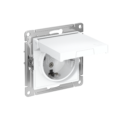 Розетка AtlasDesign 16А IP20 с заземл. защ. шторки с крышкой механизм лотос Systeme Electric ATN001346 изображение, фото
