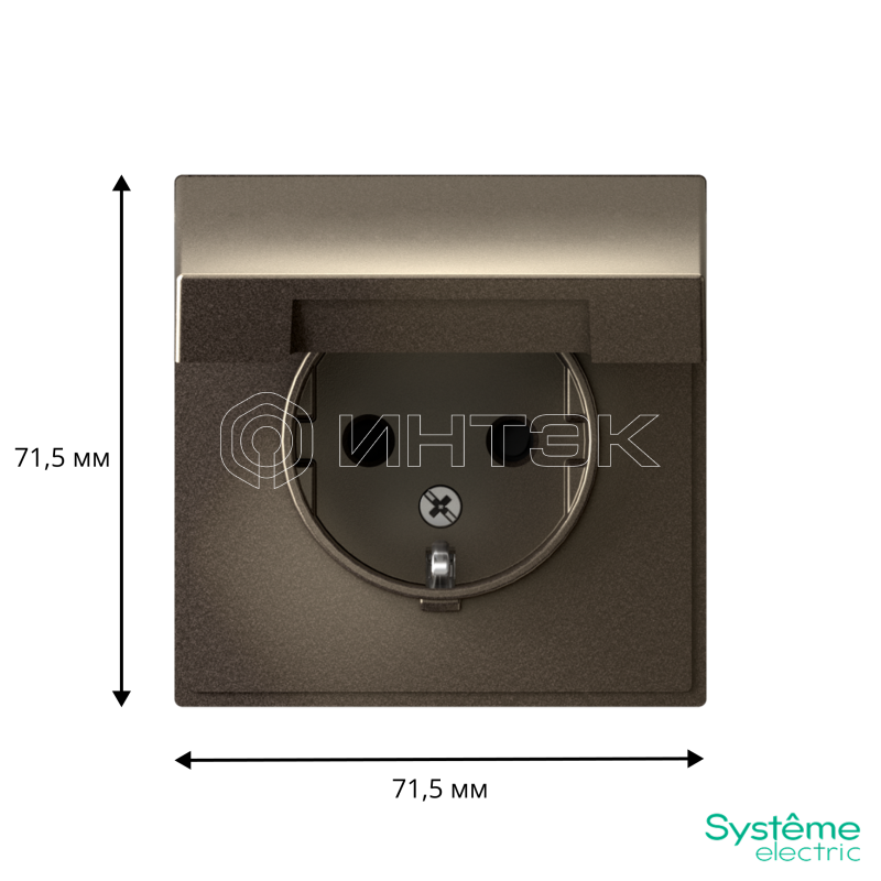 Розетка ArtGallery 16А IP20 с заземл. защ. шторки с крышкой механизм мокко  Systeme Electric GAL000646 изображение, фото
