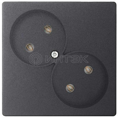 Розетка 2-м СП Simon 24 16А IP20 2х2P без защ. шторок механизм графит Simon 2450457-038 изображение, фото