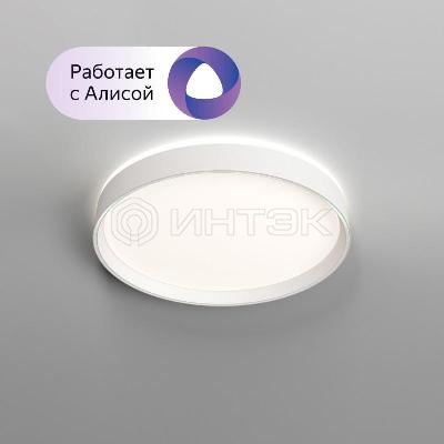Светильник 40Вт 3000К-6500К IP20 накладной со встроен. светодиодом управление пульт Д/У (в комплекте) и Wi-Fi 2.4Ггц эко система Smart Life Яндекс Алиса метал. полимер бел. DENKIRS 780288 изображение, фото