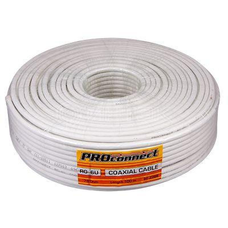 Кабель RG-6U+Cu 48проц. 75Ом бел. (м) PROCONNECT 01-2206 изображение, фото