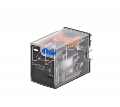 Реле 12А 2перекл. 24В DC тест кнопка LED Systeme Electric RSXM2AB2BD изображение, фото