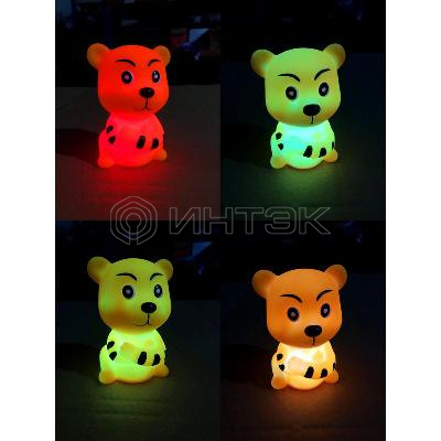 Фигура светодиодная "Тигр" 8х7см светодиод RGB переливается разными оттенками элементы питания 3хAG13 (в компл.) КОСМОС KOCNL-EL106(2022) изображение, фото