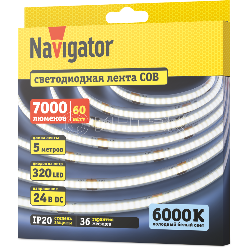 Лента светодиодная 95 315 NLS-СОВCW320-12-IP20-24V (уп.5м) Navigator 95315 изображение, фото