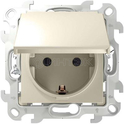 Розетка 1-м СП Simon 24 16А IP44 2P+E Push&Go механизм сл. кость Simon 2420448-031 изображение, фото