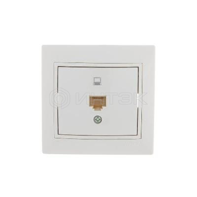 Розетка компьютерная 1-м СП Mira RJ45 бел./бел. LEZARD 701-0202-139 изображение, фото