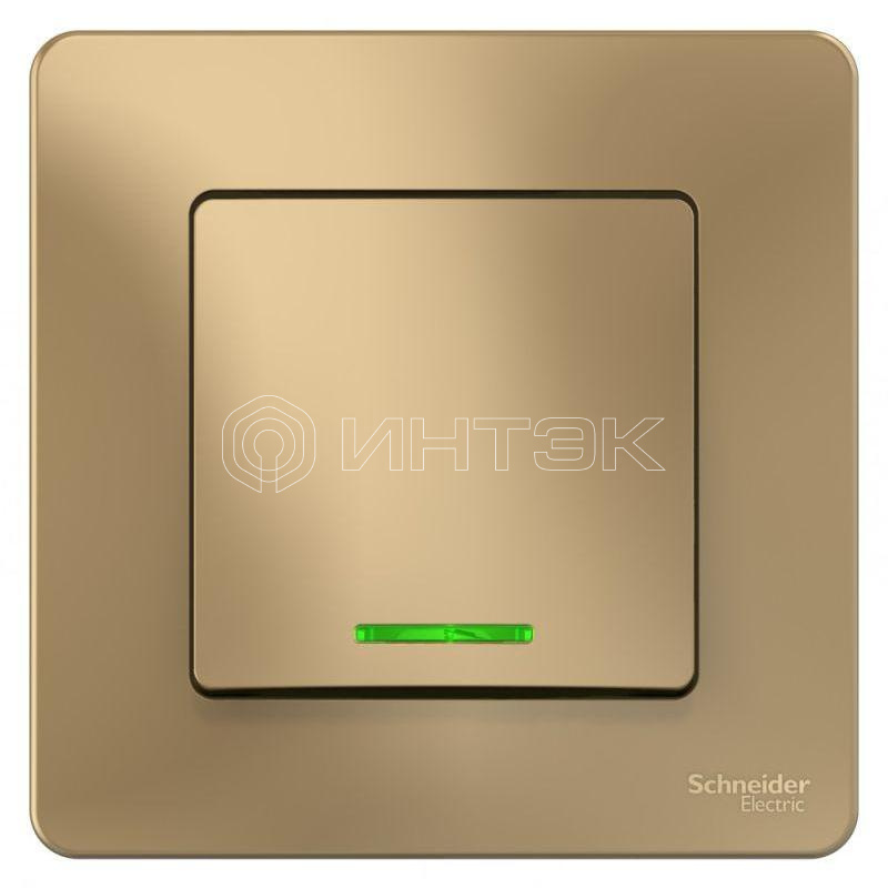 Выключатель 1-кл. СП Blanca 10А IP20 (сх. 1) 250В с подсветкой титан  Systeme Electric BLNVS010114 изображение, фото