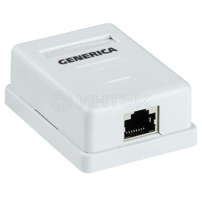 Розетка компьютерная 1-м ОП RJ45 кат.5E FTP GENERICA CS2-1C5EF-12-G изображение, фото
